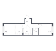 Планировка однокомнатной(квартира) площадью 37.7 квадратных метров в “ЖК ЭкоБунино (Южное Бунино)”