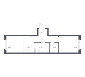 Планировка однокомнатной(квартира) площадью 37.7 квадратных метров в ЖК “ЖК ЭкоБунино (Южное Бунино)”
