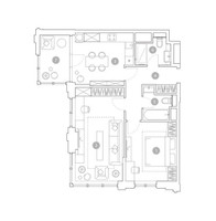 Планировка двухкомнатной(квартира) площадью 68.6 квадратных метров в “ЖК ВЭРИ на Миклухо-Маклая”