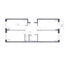 Планировка трехкомнатной(квартира) площадью 81.28 квадратных метров в “ЖК Молжаниново”