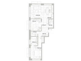 Планировка двухкомнатной(квартира) площадью 78.86 квадратных метров в “Архитектурный проект Мыс”