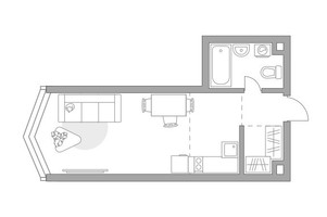 Планировка студии(квартира) площадью 30.24 квадратных метров в “ЖК Мневники от Гранель”
