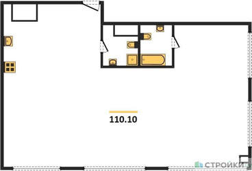 Планировка трехкомнатной(квартира) площадью 110.1 квадратных метров в “ЖК Nametkin Tower (Наметкин Тауэр)”