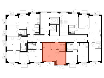 Планировка однокомнатной(квартира) площадью 34.6 квадратных метров в ЖК “ЖК Онежский вал”