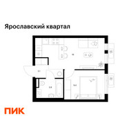 Планировка однокомнатной(квартира) площадью 32.4 квадратных метров в “Ярославский квартал”
