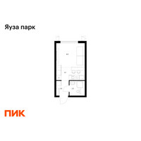Планировка студии(квартира) площадью 20 квадратных метров в “ЖК Яуза Парк (Мытищи)”