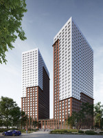 Вид с улицы на ЖК "Дмитровское небо"