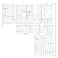 Планировка 4+ комнатной(квартира) площадью 237.4 квадратных метров в “ЖК Клубный дом Duo (Дуо)”