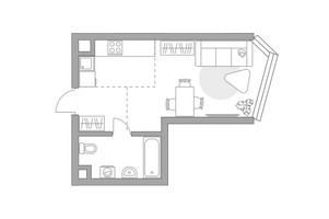 Планировка студии(квартира) площадью 29 квадратных метров в “ЖК MYPRIORITY Mnevniki (Май Приорити Мневники)”