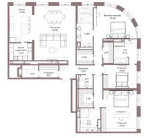 Планировка 4+ комнатной(квартира) площадью 200.53 квадратных метров в “ЖК Legacy (Легаси)”