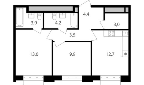 Планировка квартиры, ID 523284
