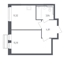 Планировка однокомнатной(квартира) площадью 35.16 квадратных метров в “ЖК Рублевский Квартал”