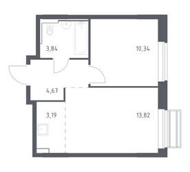 Планировка однокомнатной(квартира) площадью 35.86 квадратных метров в ЖК “ЖК Рублевский Квартал”
