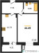 Планировка однокомнатной(квартира) площадью 44.49 квадратных метров в “ЖК Егорово Парк”