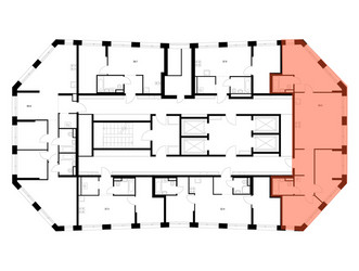 Планировка трехкомнатной(квартира) площадью 84.5 квадратных метров в ЖК “ЖК Строгино 360”