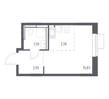 Планировка студии(квартира) площадью 21.73 квадратных метров в “ЖК Пятницкие луга”