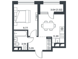 Планировка студии(квартира) площадью 31 квадратных метров в “ЖК Level Лесной”