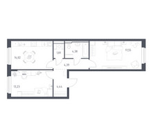 Планировка двухкомнатной(квартира) площадью 59.82 квадратных метров в “ЖК Новое Видное”