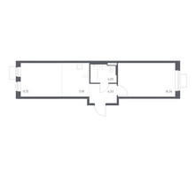 Планировка однокомнатной(квартира) площадью 44.43 квадратных метров в “ЖК Подольские кварталы”