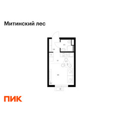 Планировка студии(квартира) площадью 20 квадратных метров в ЖК “ЖК Митинский лес”
