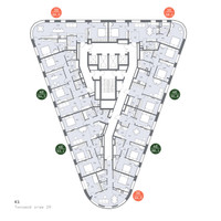 Планировка 4+ комнатной(квартира) площадью 87 квадратных метров в “ЖК Родина Переделкино”