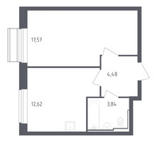 Планировка однокомнатной(квартира) площадью 38.51 квадратных метров в “ЖК Рублевский Квартал”