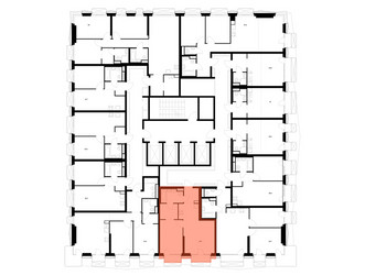 Планировка однокомнатной(квартира) площадью 43.7 квадратных метров в ЖК “ЖК 2-й Иртышский”