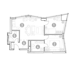 Планировка двухкомнатной(квартира) площадью 60.84 квадратных метров в ЖК “УНО Горбунова”