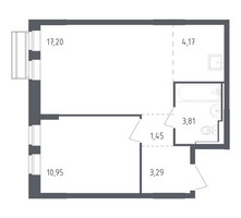 Планировка однокомнатной(квартира) площадью 40.87 квадратных метров в “ЖК Рублевский Квартал”