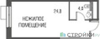 Планировка студии(квартира) площадью 29 квадратных метров в ЖК “ЖК Резиденции Архитекторов”