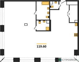 Планировка трехкомнатной(квартира) площадью 119.6 квадратных метров в “ЖК Luzhniki Collection (Коллекция Лужники)”