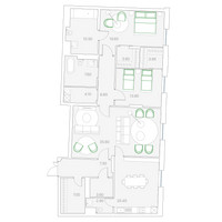 Планировка двухкомнатной(квартира) площадью 146.7 квадратных метров в “Клубный дом Дуо”