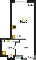Планировка студии(квартира) площадью 30.1 квадратных метров в ЖК “ЖК Крылатская 33”