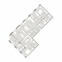 Планировка 4+ комнатной(апартаменты) площадью 198.34 квадратных метров в “ЖК D'ORO MILLE (Доро Милле)”