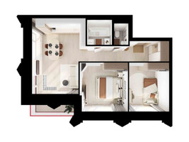 Планировка двухкомнатной(квартира) площадью 52.9 квадратных метров в “ЖК Матвеевский парк”