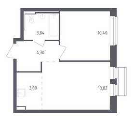 Планировка однокомнатной(квартира) площадью 36.65 квадратных метров в ЖК “ЖК Рублевский Квартал”