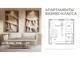 Планировка двухкомнатной(апартаменты) площадью 36 квадратных метров в “Инвест-отель Адрес”