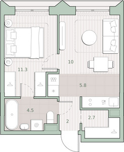 Планировка квартиры, ID 531880