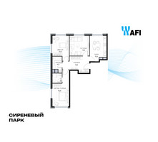 Планировка трехкомнатной(квартира) площадью 75.3 квадратных метров в “ЖК Сиреневый парк”