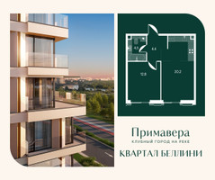 Планировка однокомнатной(квартира) площадью 41.9 квадратных метров в “Клубный город на реке Примавера”