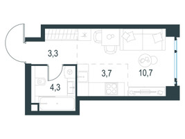 Планировка студии(квартира) площадью 22.5 квадратных метров в “ЖК Level Мичуринский”