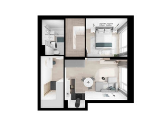 Планировка однокомнатной(квартира) площадью 42.1 квадратных метров в ЖК “ЖК Алтуфьевское 53”