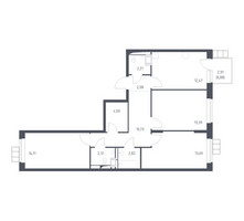 Планировка трехкомнатной(квартира) площадью 78.8 квадратных метров в “ЖК Алхимово”