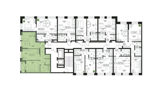 Планировка трехкомнатной(квартира) площадью 63.2 квадратных метров в “ЖК Пушкино Град”