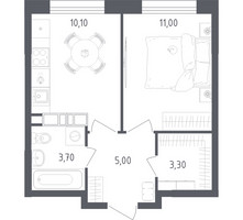 Планировка однокомнатной(квартира) площадью 33.1 квадратных метров в “ЖК Ольховый Квартал”