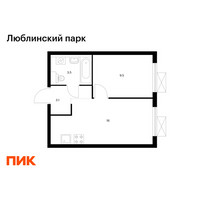 Планировка однокомнатной(квартира) площадью 32.1 квадратных метров в “ЖК Люблинский парк”