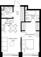 Планировка трехкомнатной(квартира) площадью 89.19 квадратных метров в “ЖК Сити Бэй”