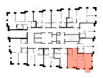 Планировка двухкомнатной(квартира) площадью 59.1 квадратных метров в ЖК “ЖК Онежский вал”