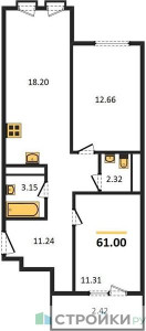 Планировка квартиры, ID 542742