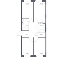Планировка трехкомнатной(квартира) площадью 78.58 квадратных метров в “ЖК ЭкоБунино (Южное Бунино)”